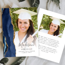 Anuncio de Graduación con Foto de Ágata Dorada Azu