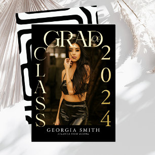Anuncio de graduación con foto de arco boho modern