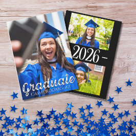 Anuncio de graduación con foto de caligrafía simpl