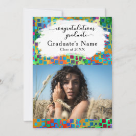 Anuncio de graduación con foto de confeti colorido