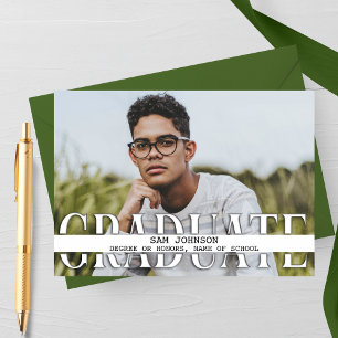 Anuncio de graduación con foto de espacio blanco