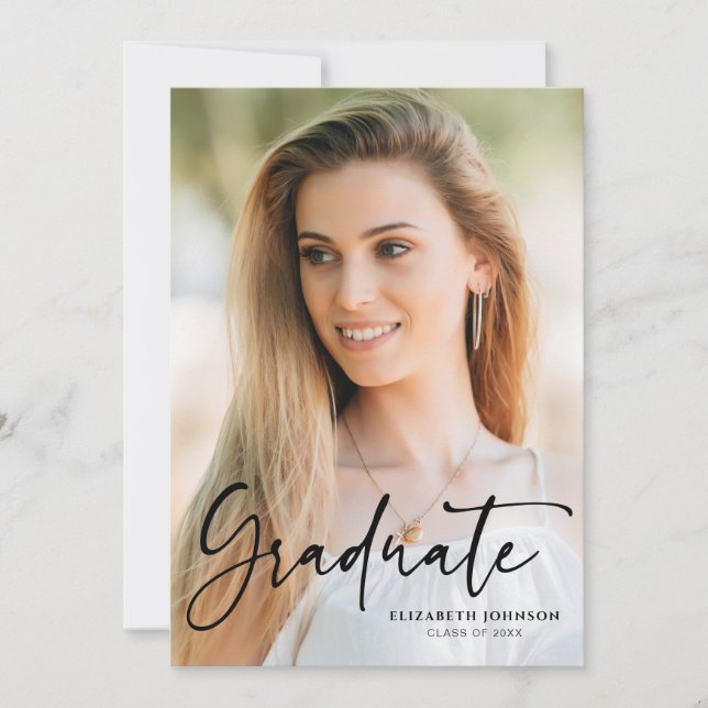 Anuncio de graduación con foto de guión moderno (Anverso)