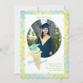 Anuncio de graduación con foto de helado lindo