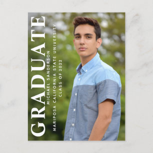 Anuncio de graduación con foto de la clase de grad