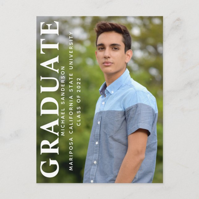 Anuncio de graduación con foto de la clase de grad (Anverso)