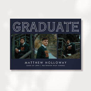 Anuncio de graduación con foto de la Marina modern