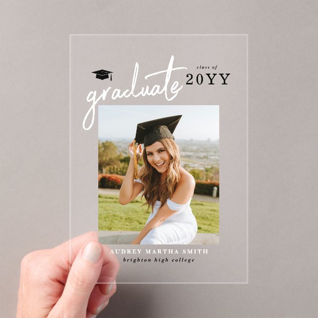 Anuncio de Graduación con Foto de Letra Moderna (Insitu (portátil))