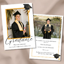 Anuncio de Graduación con Foto de Letra Moderna Ma