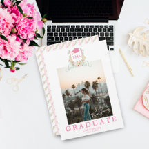 Anuncio de graduación con foto de monograma de art