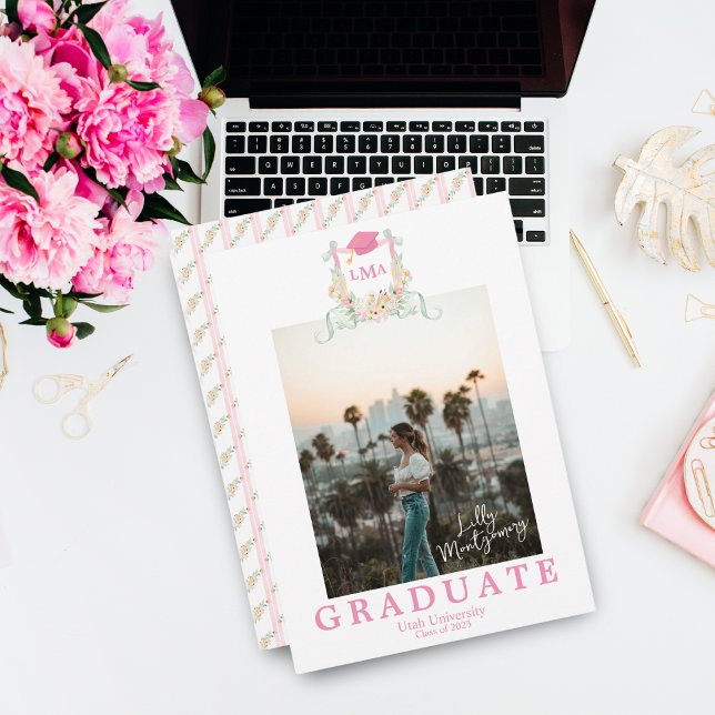 Anuncio de graduación con foto de monograma de art (Subido por el creador)