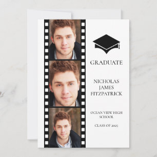 Anuncio de graduación con foto de tira de película