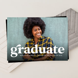 Anuncio de graduación con foto en blanco y negro r