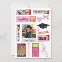 Anuncio de Graduación con Foto en Caja de Cerillas