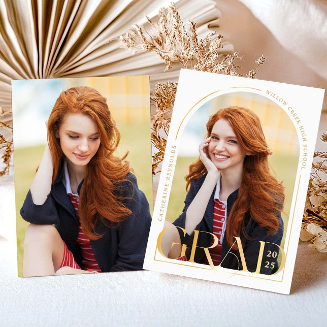 Anuncio de Graduación con Foto en Dorado Moderno (Subido por el creador)