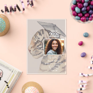 Anuncio de graduación con foto Invitación acrílica