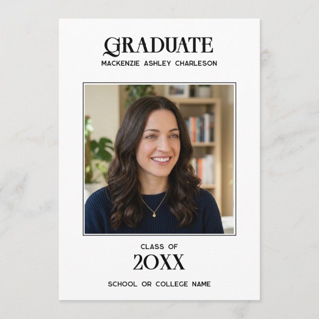 Anuncio de Graduación con Foto Moderna (Anverso)