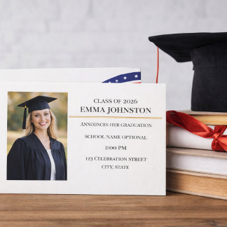 Anuncio de Graduación con Foto Moderna Invitación