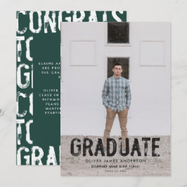 Anuncio de graduación con foto moderna verde grung