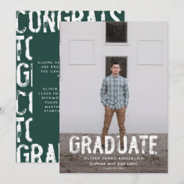 Anuncio de graduación con foto moderna verde grung