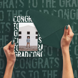 Anuncio de graduación con foto moderna verde grung