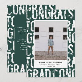 Anuncio de graduación con foto moderna verde grung