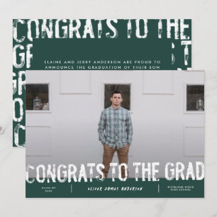 Anuncio de graduación con foto moderna y descuidad