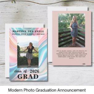 Anuncio de graduación con foto moderno