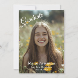 Anuncio de graduación con foto simple personalizab