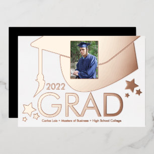 Anuncio de graduación con foto y foil estampado