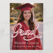 Anuncio de graduación con foto y parte de invitaci