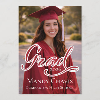 Anuncio de graduación con foto y parte de invitaci