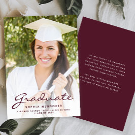 Anuncio de Graduación con Fuente Burgundy Script 2