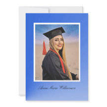 Anuncio de graduación con gradiente azul moderno