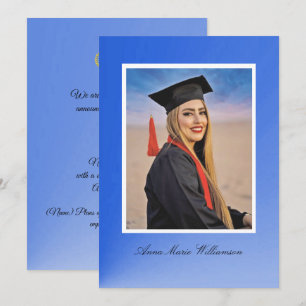 Anuncio de graduación con gradiente azul moderno