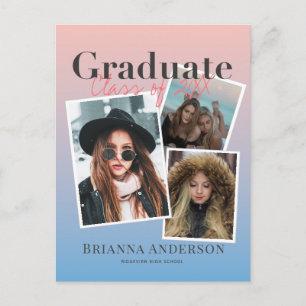 Anuncio de graduación con gradiente de collage de 