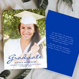 Anuncio de graduación con guion blanco azul foto 2