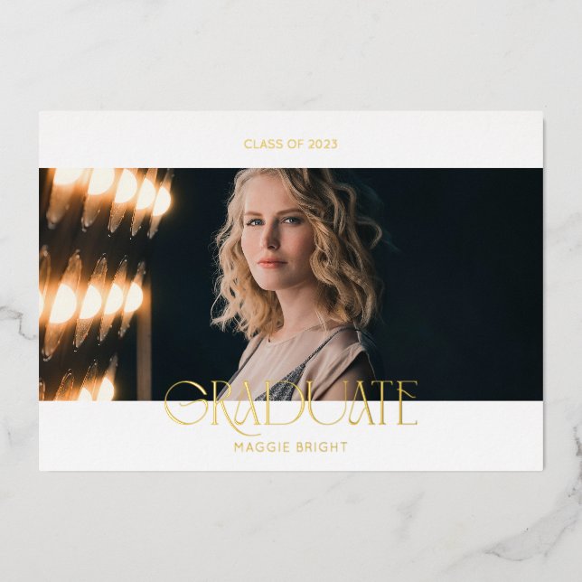 Anuncio de graduación con guión moderno 2023   (Anverso)