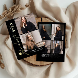 Anuncio de graduación con guión moderno y 6 fotos