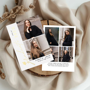 Anuncio de graduación con guión moderno y 6 fotos