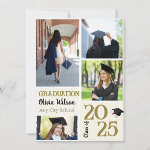 Anuncio de graduación con guión para 4 fotos