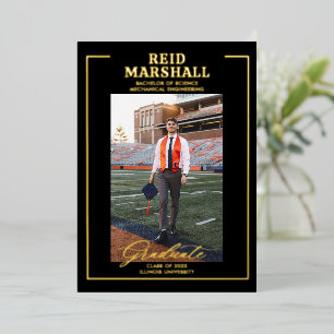 Anuncio de graduación con invitación y foto de pap
