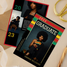 Anuncio de graduación con lámina de foto panafrica