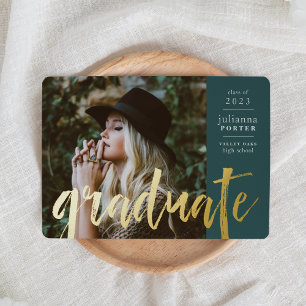 Anuncio de graduación con lámina esbozada Jade