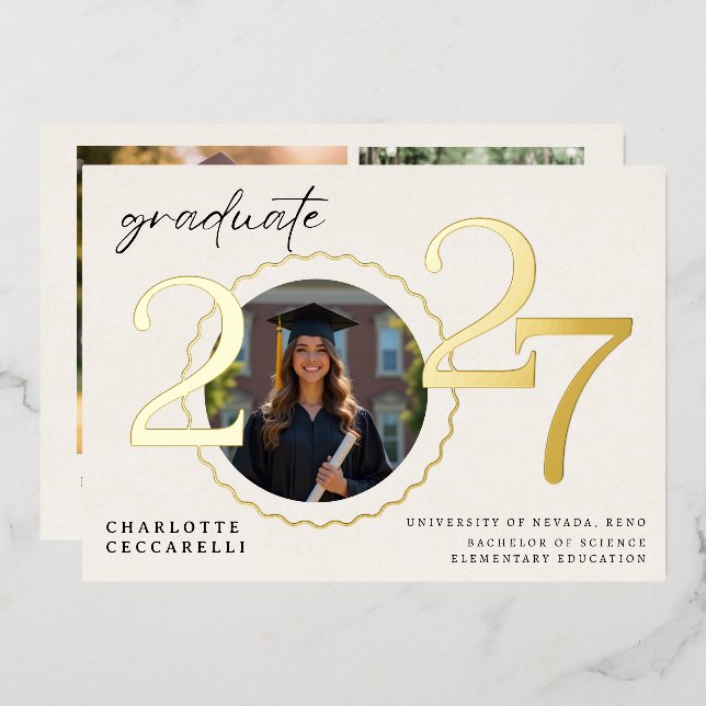 Anuncio de graduación con lámina mínima (Anverso/Reverso)