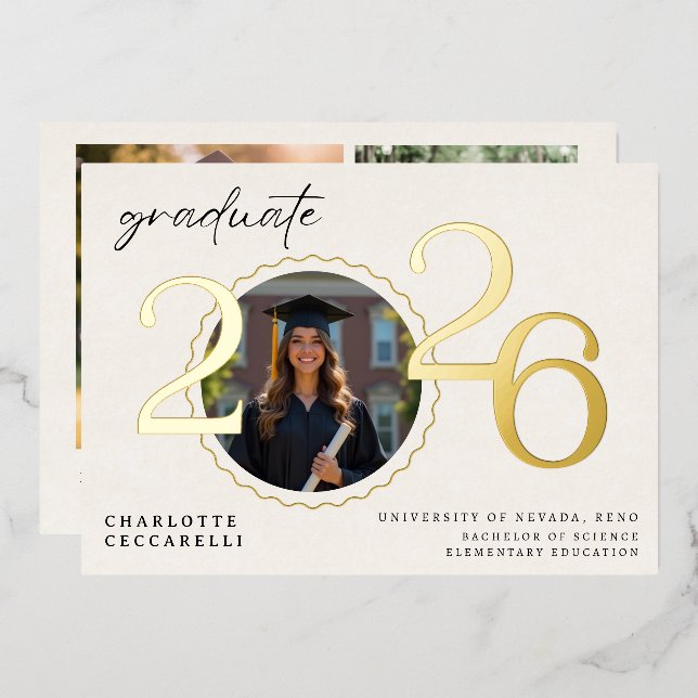 Anuncio de graduación con lámina mínima (Anverso/Reverso)