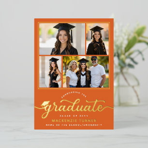 Anuncio de graduación con lámina y collage de foto