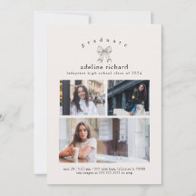 Anuncio de graduación con lazo coquette