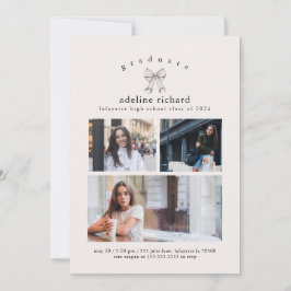 Anuncio de graduación con lazo coquette