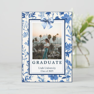 Anuncio de graduación con lazo de toile Coquette