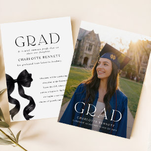 Anuncio de Graduación con Lazo Negro Foto Escritur
